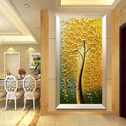 5d DIY Diamond Embroidery,Round Diamond Magnolia Gold rich tree Full Diamond painting cross stitch,needlework for room decor