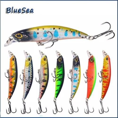 Bluesea 4.1g/7cm 3D Eyes Minnow Fishing Lures Plastic Hard Bait Sinking Crankbait Wobblers Artificial Swimbait Peche Tackle