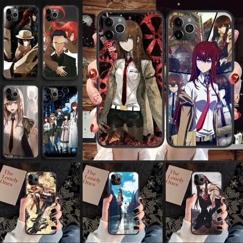 Steins Gate Anime Phone Case Cover Hull For iphone 5 5s se 2 6 6s 7 8 12 mini plus X XS XR 11 PRO MAX black trend cell cover