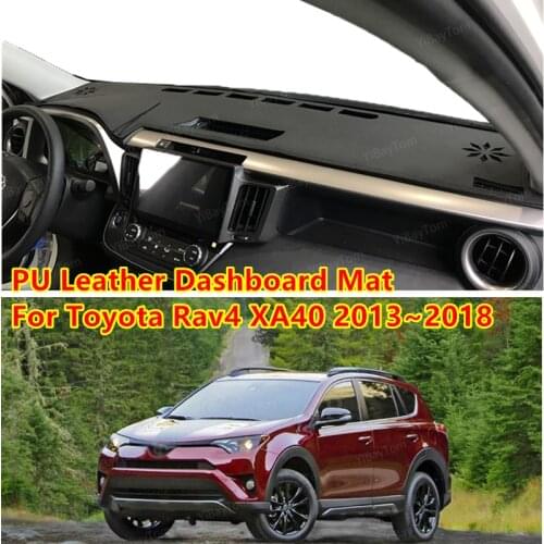 For Toyota Rav4 XA40 2013~2018 RAV 4 40 PU Leather Anti-Slip Mat Sunshade Dashmat Protect Carpet Dashboard Cover Pad Accessories