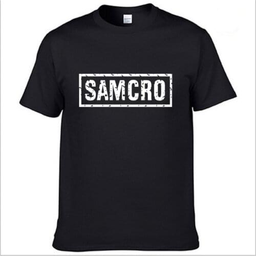 Summer Mens T-Shirt SOA Sons Of Anarchy The SAMCRO High Quality Cotton Crew Neck Fashion casual Mens T-Shirt