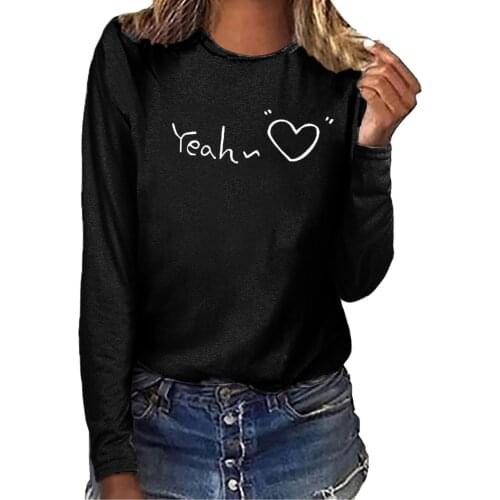 Oversized t-shirt Womens Printed kawaii Casual Loose Round Neck Long Sleeve T-shirt Tops футболка оверсайз camisetas de mujer