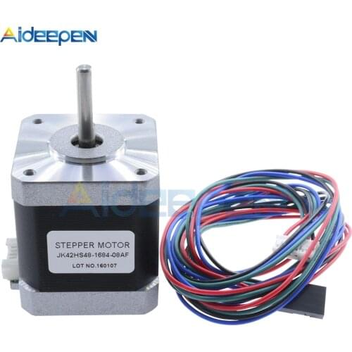 JK42HS48-1684 2A 12V NEMA17 1.8 Degree 42mm Hybrid Stepper Motor 4-Wire for DIY 3D Printer CNC UP