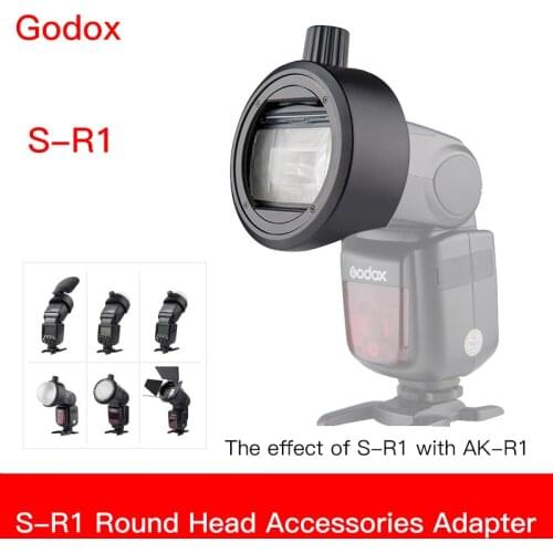 Godox S-R1 Adapter,Round Flash Head Magnetic Modifier Adapter for Godox V860II, V850II, TT685, and TT600 Series Flashes