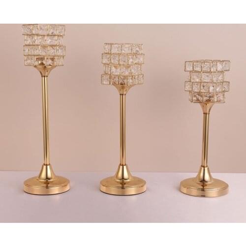 Crystal Candlestick Luxury Crystal Silver Wedding Decor Candle Holder Handmade Crystal Candle Holder Home Decorative