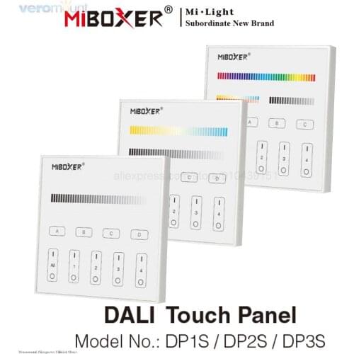 MiBoxer DP1 DP2 DALI 86 Touch Panel Single Color / CCT DALI Dimming Smart LED Dimmer Controller for Single Color / CCT LED Strip