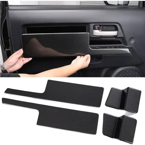 For Toyota FJ Cruiser 2007-2014 ABS Carbon Fiber Inner Door Panel Cover Trim 4pcs