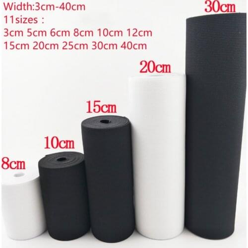 White/black Flat Elastic Band Sewing/Ribbon Clothing Accessories Nylon Webbing Garment DIY Crafts Belt spandex 3cm-40cmWidth