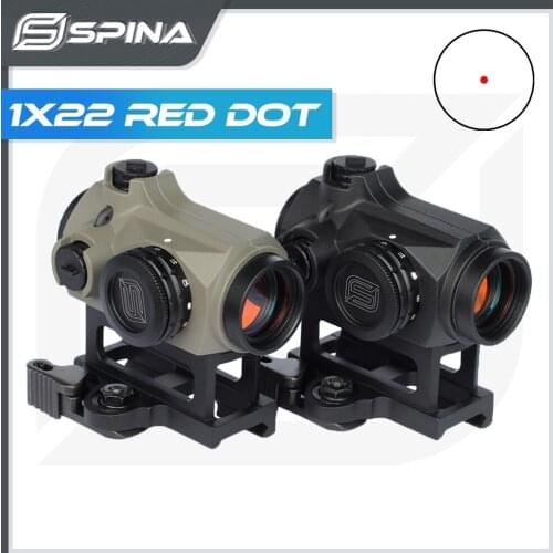 Spina Optics 1x22 Red Dot Scope Optics Sight Hunting IPX6 Waterproof QD AR Sight with Rubber Cover for Armed .223 5.56 .308 7.62