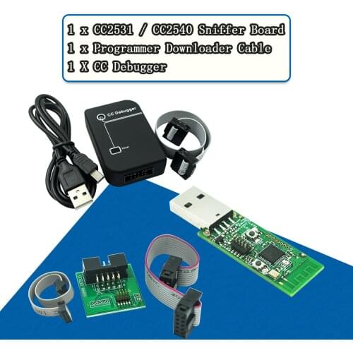 Debugger CC2531 Zigbee CC2540 Sniffer Wireless Bluetooth 4.0 Dongle Capture Board USB Programmer Module Downloader Cable