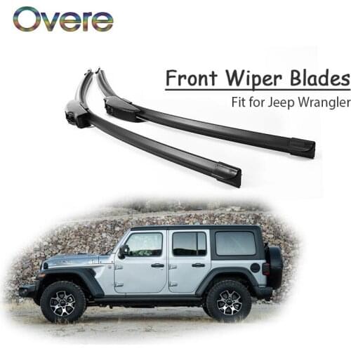 Overe 1Set Rubber Car Front Wiper Blade Kit For Jeep Wrangler JR 2015 -2007 Jeep Original replace Accessories