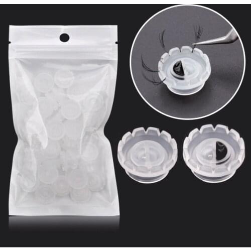 100 pcs/bag Individual Eyelashes Glue Pallet Eyelashes Grafting Quick Blossom Ring Cup Eyelash Extension Adhesive Holder