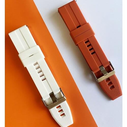 Hot 20MM Silicone Correa Strap For Samsung/Amazfit/Huawei Original Soft Watchband Replacement Smart Watch Steel Buckle Bracelet