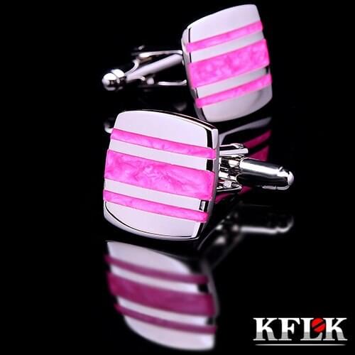 Kflk Deluxe shirts Cufflinks cufflink wedding gifts for mens wear brand Enamel Cufflinks high quality pink abotoaduras jewelry
