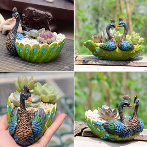 Creative Succulent Plant Pot Peacock Ceramic Flowerpot Garden Plant Pot Balcony Desktop Decoration Exquiste Crafts