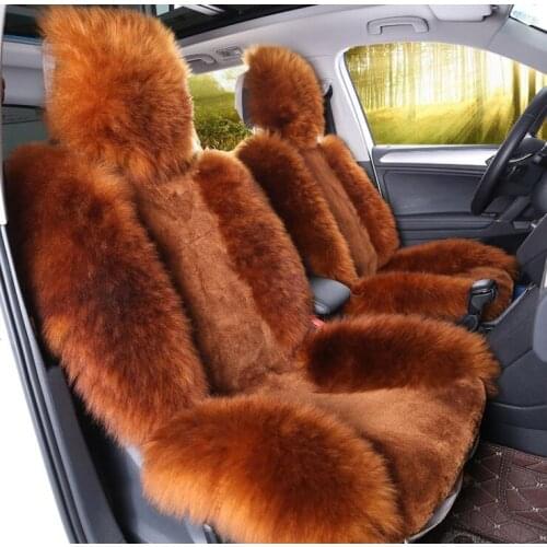 Universal car seats cover winter cushions wool cushion 5 seats covers / set thermal plush sheep skin