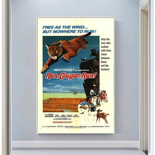 V0436 Run, Cougar, Run Vintage Classic Movie Wall Silk Cloth HD Poster Art Home Decoration Gift