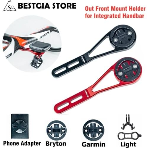 ZRACE Bicycle Computer Out Front Mount Holder for Integrated Handbar,iGPSPORT Garmin Bryton GoPro Mobile Phone Bike Accessories