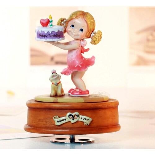Birthday cake rotating music box gifts for girl/boyfriend