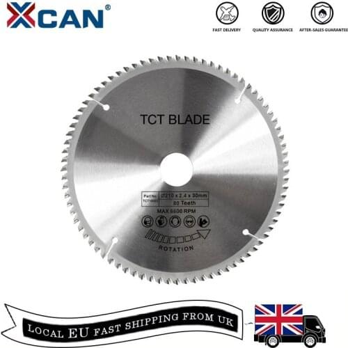 XCAN 1pc 185/210/250mm 60T/80T TCT Wood Circular Saw Blade Wood Cutting Disc Carbide TCT Saw Blade
