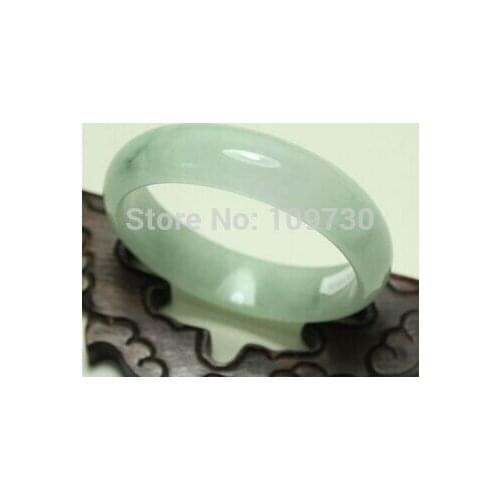 001526 Certified 100% Natural Green Jade Jadeite Bangle Bracelet Handmade (A0502)