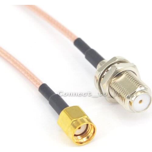 2 Pieces SMA-F Extension Cable British F Female to RP SMA Male Jumper RG316 15cm Pigtail Cable