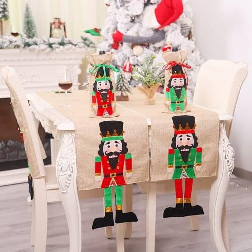 215*33cm Red Green Cartoon Christmas Walnut Soldier Tablecloth Table Runner Hotel Home New Year Decor Xmas Party Dinner Supply