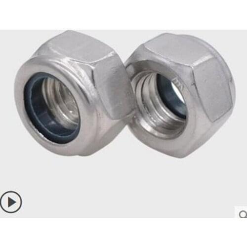 80pcs M2 M2.5 M3 Lock Nut 304 Stainless Steel Nylon Lock Nut Non-Metallic Anti-Loosening Self-Locking Nut DIN985