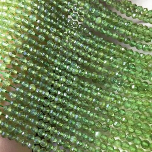 Apatite/Rose Quartz/Rhodochrosite/Labradorite/Tourmaline/peridot Roundelle lantern faceted 3*5mm for DIY jewelry making 36cm