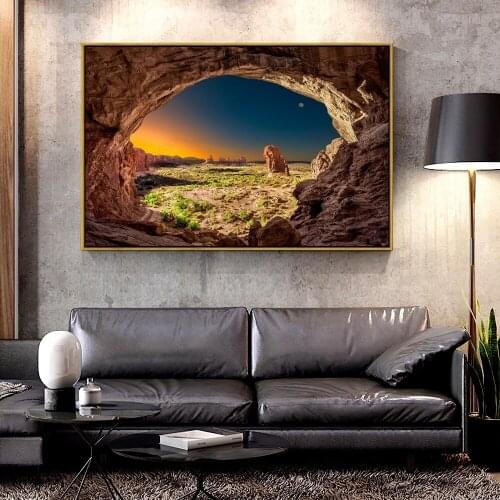 Artcozy Oil Canvas Painting lion outside cave For Home Decoration Wall Art