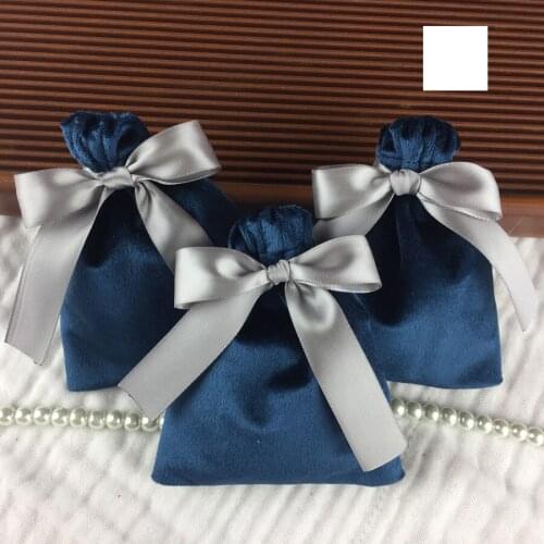 Velvet Bag Drawstring Pouches Jewelry Bags Gift Package For Party Holiday New Year Kawaai Deep Blue Wedding Candy Boxes Favors
