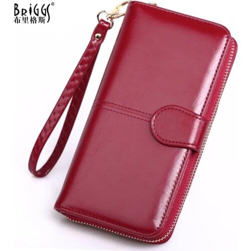 New 2021 Genuine Leather Long Wallets Women High Quality Coin Wallets Lady Munltfunction Purse Fashion ID Card Holders Bag