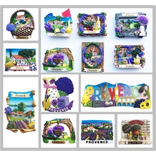 France Provence Lavender Culture Tourist Souvenir Fridge Magnets Decoration Articles Handicraft Magnetic Refrigerator Collection