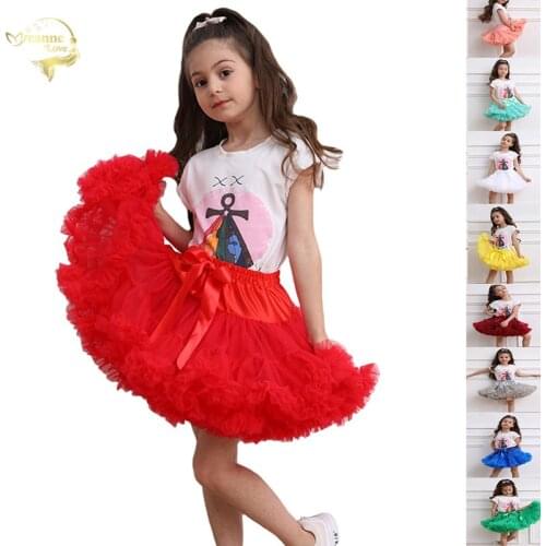 2021 Hot Sale Christmas Kids Fluffy Dresses Girls Tulle Tutu Skirt Princess Children Birthday Party Dance Ball Gown Ballet Dress