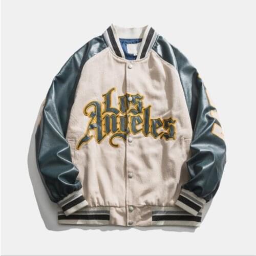 Oversized Baseball Jacket for Men Women Letter Embroidery Button Down Couple Bomber Jacket Boyfriend Style Hip Hop Jackets