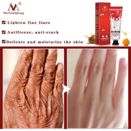 MeiYanQiong Honey Milk Hand Cream Nourishing Hand Skin Anti Chap Anti Aging Whitening Moisturizing Hand Repair Cream 50g