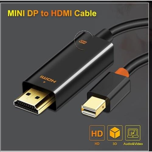 Mini Displayport to for HDMI-compatible Cable 1.2 DP Cable Adapter Mini DisplayPort Cable 1080P for TV C054