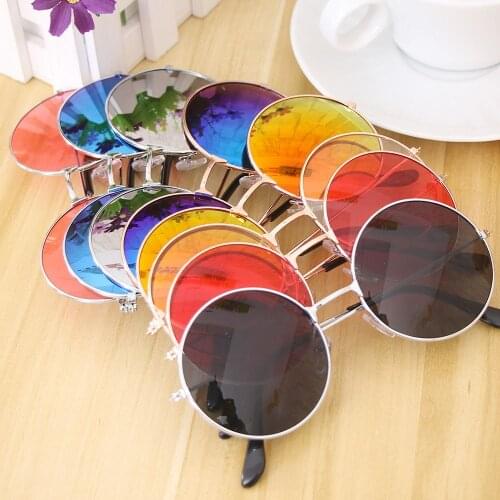 Fashion Retro Round Sunglasses Ladies European And American Trend Eyewear Metal Frame Jelly Glasses
