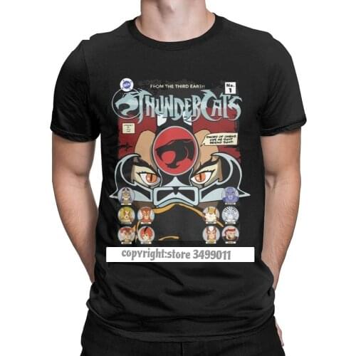 Men Tops T Shirt Thundercats No Vintage Tshirts Camisas Panthro Cheetara Tygra Retro Cartoon T Shirts Printing