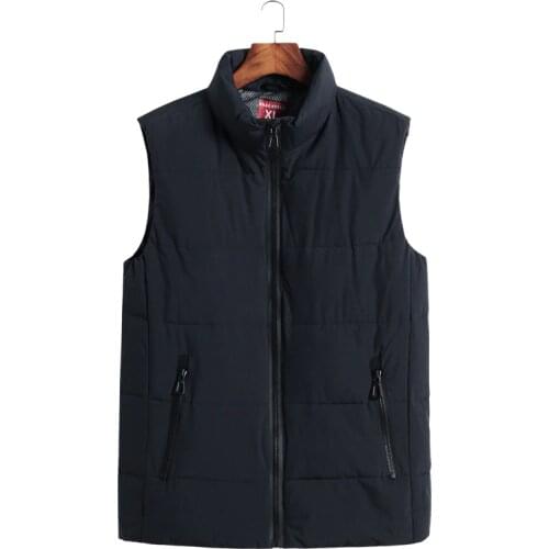 Bestseller Cotton Padded Man Winter Vest Coats 9XL 8XL 7XL 6XL 5XL New Pocket Design Mandarin Collar Men Warm Casual Waistcoat