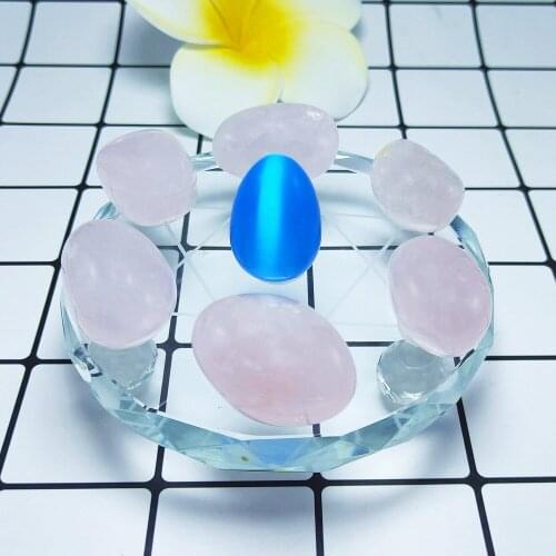 Natural rose quartz tumbled stone seven star array opal crystal Seven Star Group elements meditation Reiki healing