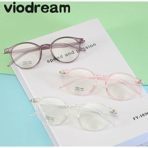 Viodream Plastic Titanium TR90 Unisex Full Spectacle Frame Round Optical Prescription Eyewear Eyeglass Frames Oculos De Grau