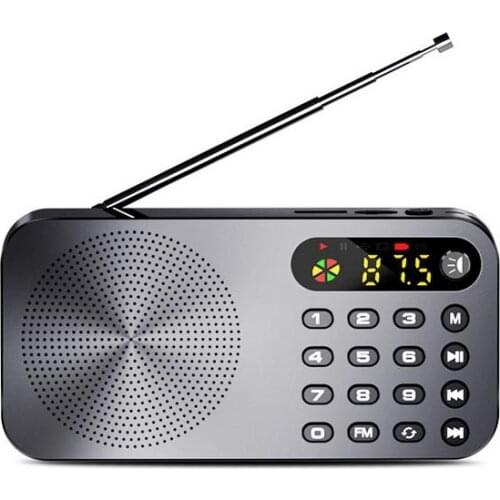 Plastic Q6 Multi-function Fm Radio Rechargeable 3600mah Battery Led Digital Display Radio with Flashlight Support U Disk TF Card