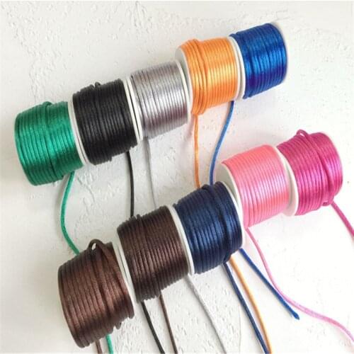 8pcs 2mmX10m/roll Strong Braided Macrame Silk Satin Nylon Cord Rope DIY Making Findings Beading Thread Wire 2mm