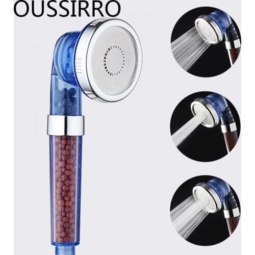 Healthy Negative Lon SPA Shower Head Filtered Adjustable Shower Hose Three Shower Mode Bathroom Nozzle Water-Saving Filtered