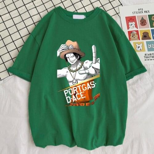 Portgas D·Ace Man Straw Hat Printed Man T-Shirt Street Casual T Shirt Funky Big Size T-Shirts Style O-Neck Mens Clothes