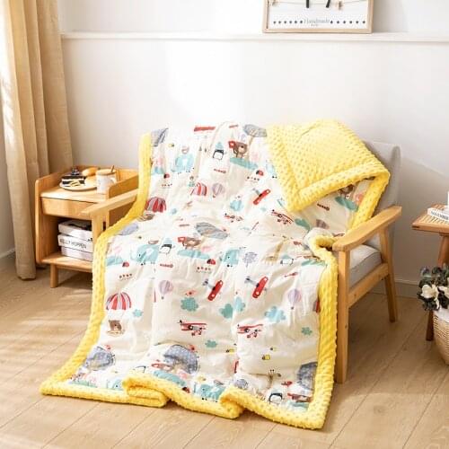 Premium Bean Velvet Blankets Throw Cartoon Cotton Fleece Yellow 1pc Coral Fabric Flannel Printed Children Woven Grade A #sw