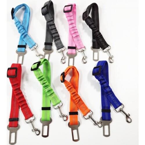 100pcs/lot Pet Car Seat Belt Dog 2.5cm Elastic Adjustable Reflective Safety Belt Slow Down Attack Leash Strap Wholesale