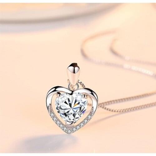 Luxury Crystal Heart Pendant Choker Necklaces For Women Wedding Jewelry Gift CZ Zircon Statement Necklaces