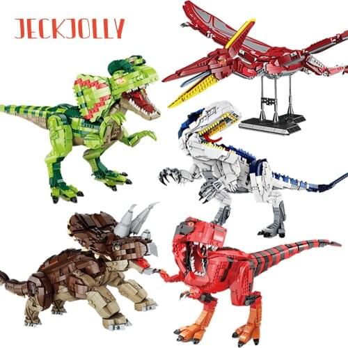 Jurassic Dinosaur Park Blocks World DIY Blocks Dinosaurs Tyrannosaurus Indominus Rex Models Building Bricks Toys For Children